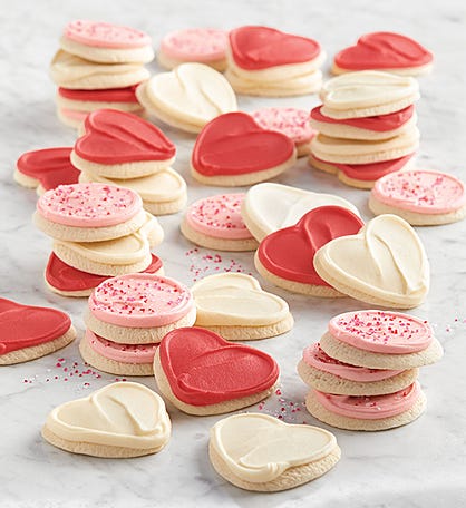 Buttercream Frosted Valentine Cut-out Cookies